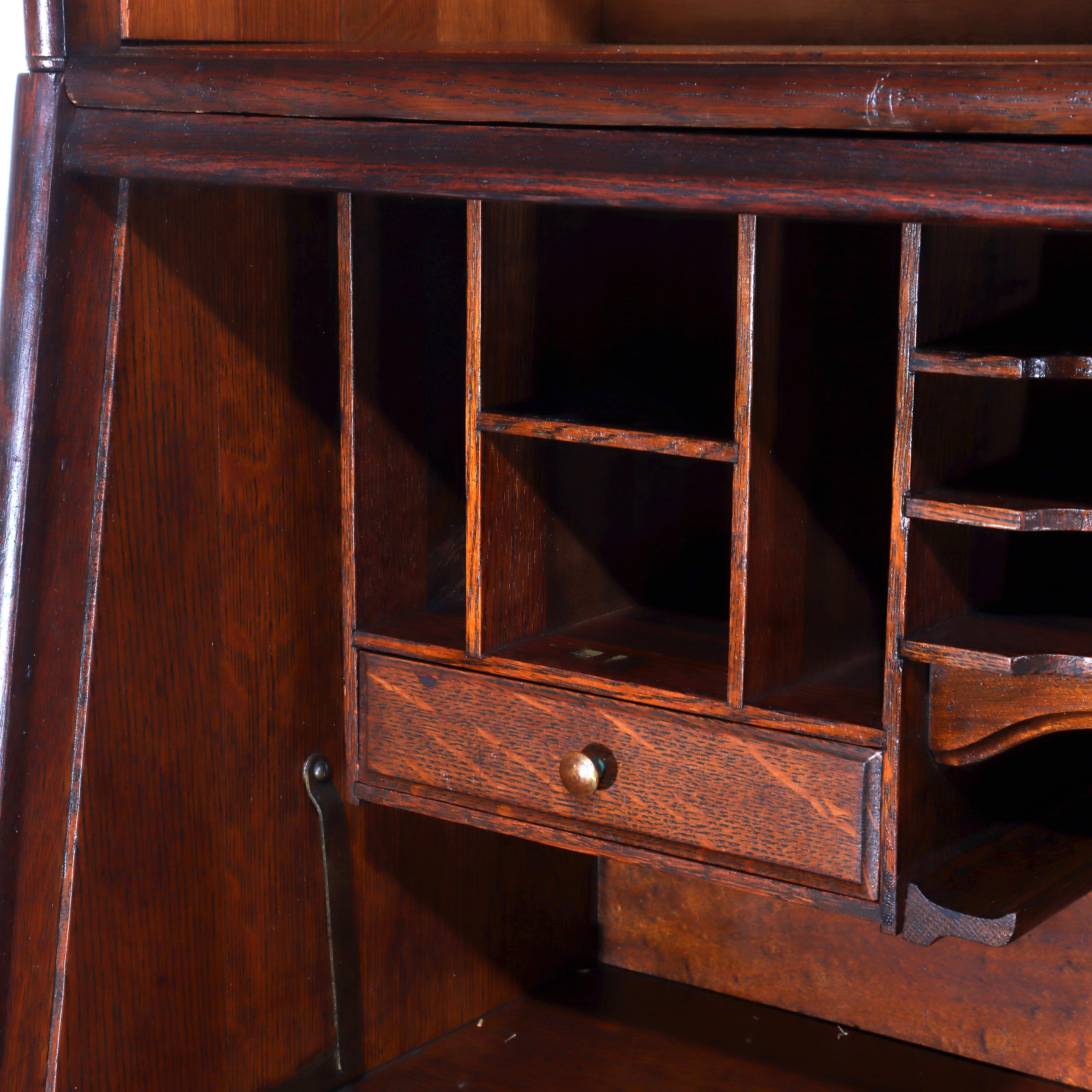 Antique Globe Wernicke School 3 Stack Drop Front Barrister Bookcase c1920 In Good Condition For Sale In Big Flats, NY