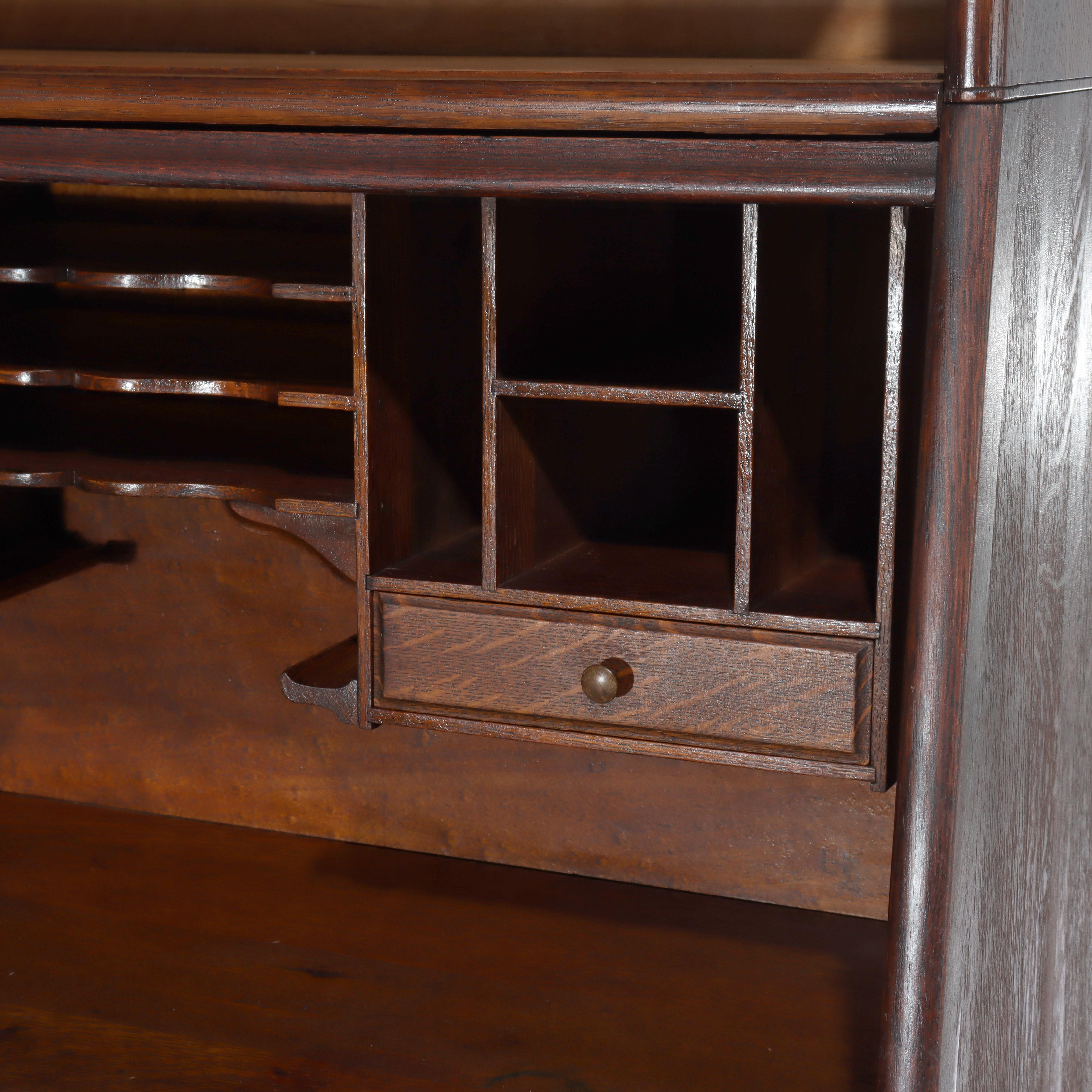 20th Century Antique Globe Wernicke School 3 Stack Drop Front Barrister Bookcase c1920 For Sale