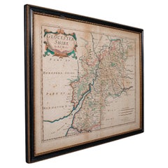 Antique Gloucestershire Map, English, Framed Cartography, Robert Morden, C.1700