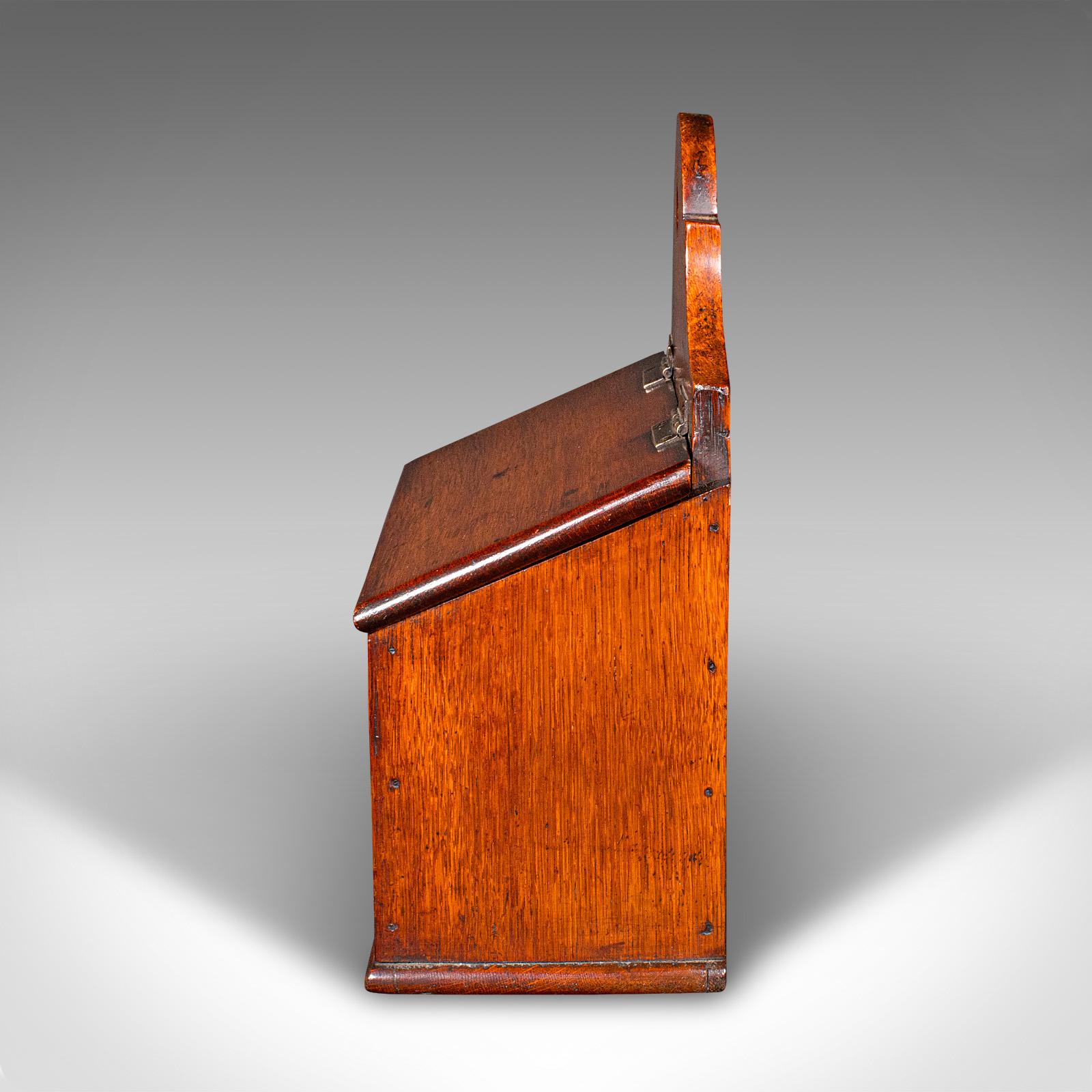 19th Century Antique Glove Box, English, Oak, Keepsake, Reception Key Case, Georgian, C.1800 For Sale
