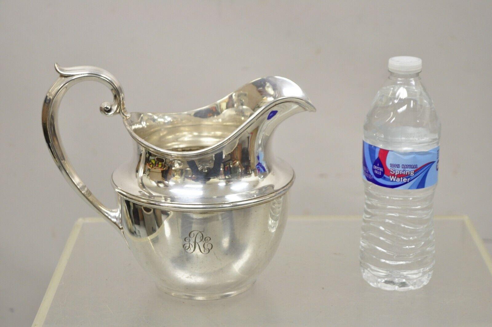 Antique Gm Co. Silver Plated Victorian Water Pitcher with Monogram For Sale 3