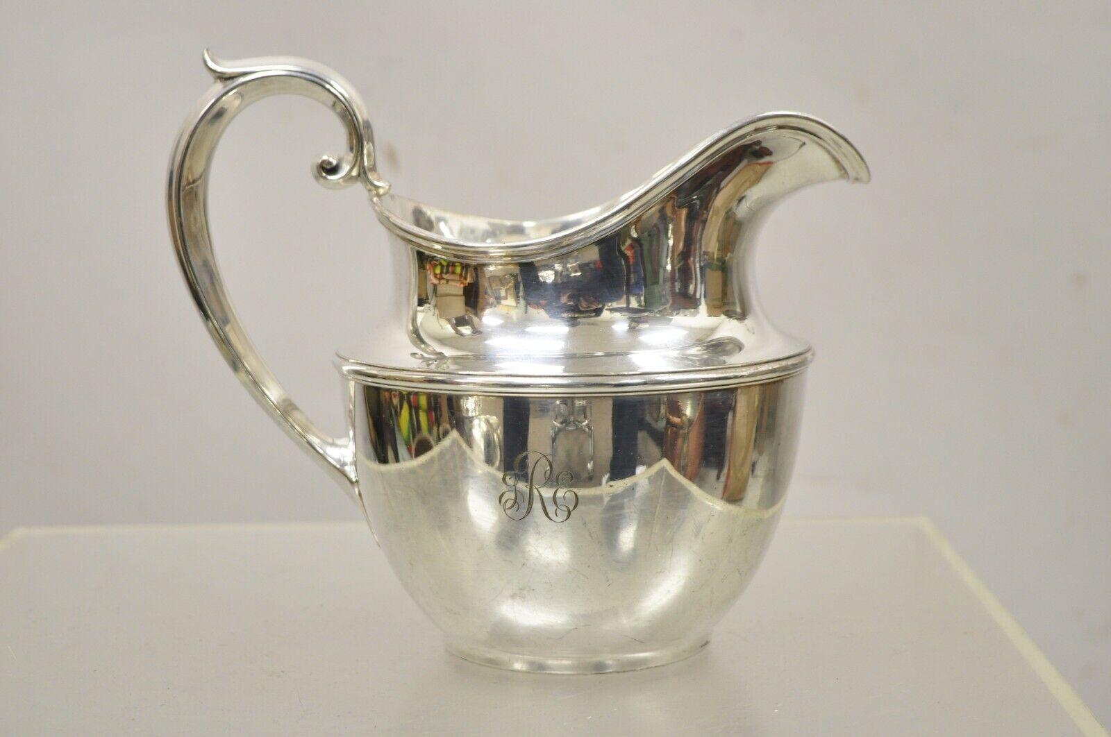 Antike GM Co. Versilberter viktorianischer Wasserkrug mit Monogramm. Artikel mit Monogramm 