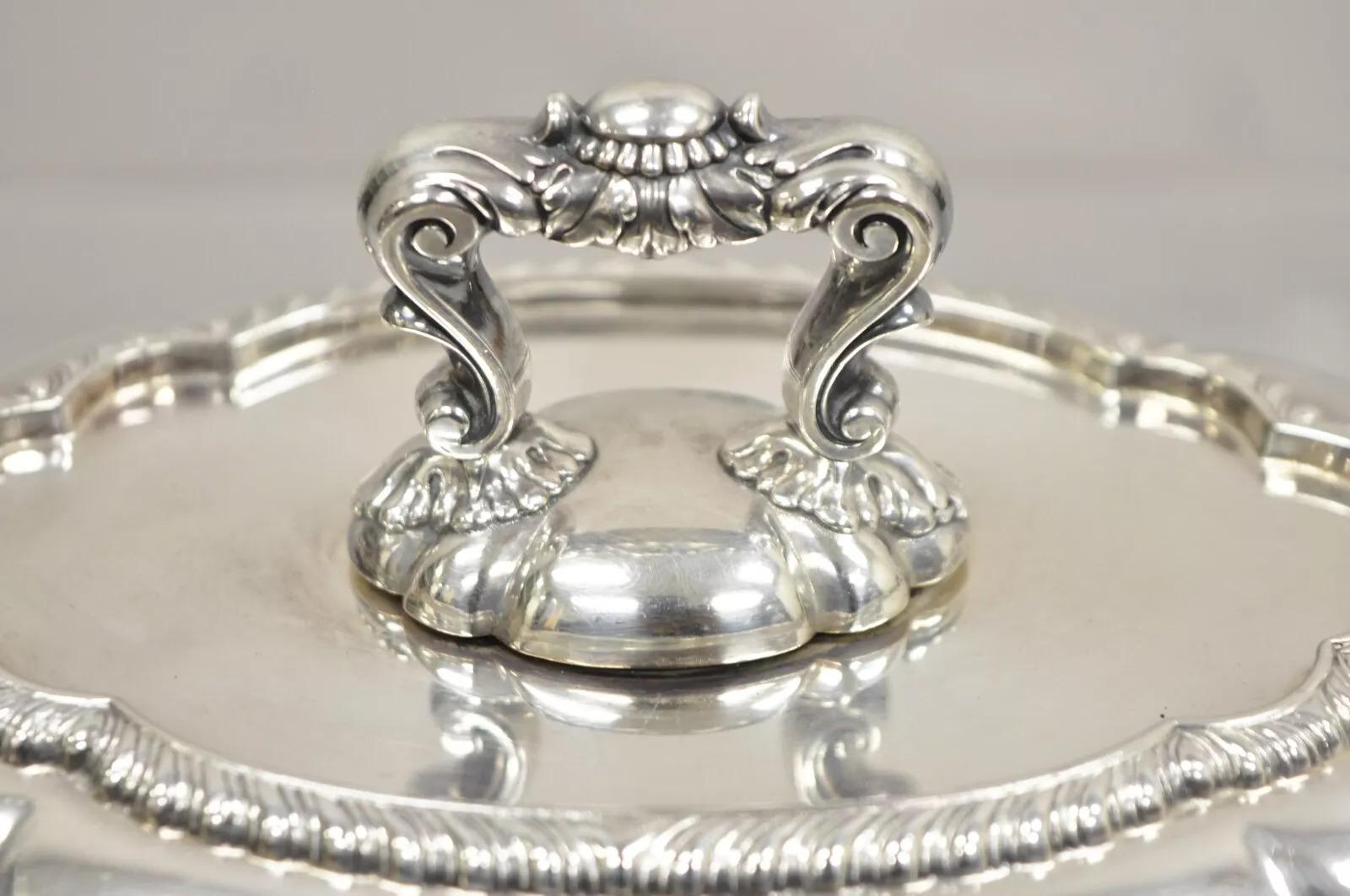 Antike GM Co viktorianischen Silber plattiert abgedeckt Gemüseplatte servieren Platte im Zustand „Gut“ im Angebot in Philadelphia, PA
