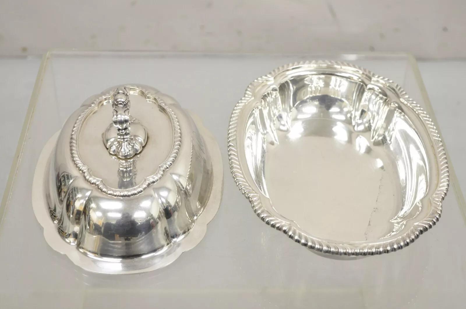 Antike GM Co viktorianischen Silber plattiert abgedeckt Gemüseplatte servieren Platte (20. Jahrhundert) im Angebot