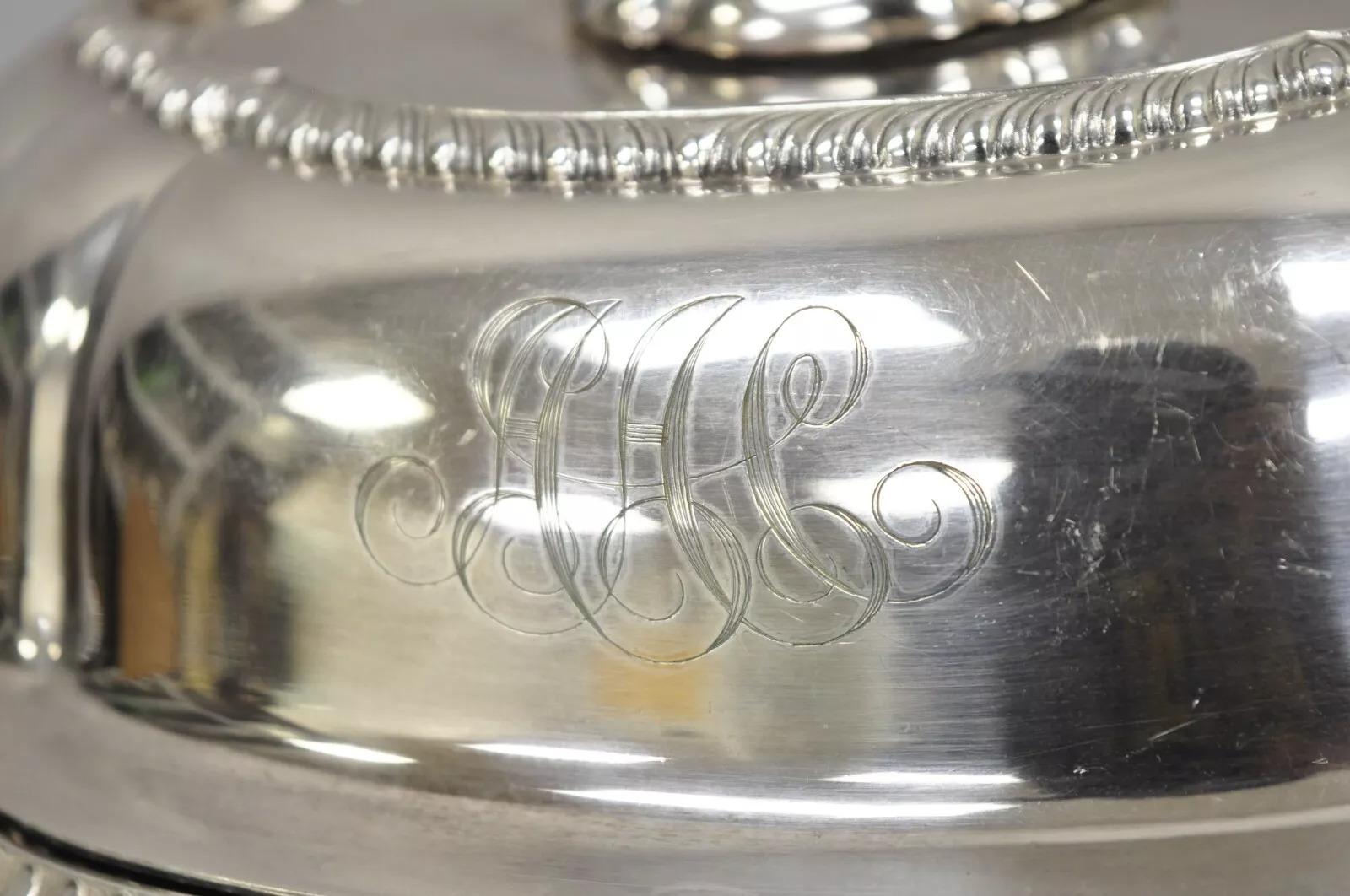 Antike GM Co viktorianischen Silber plattiert abgedeckt Gemüseplatte servieren Platte im Angebot 1