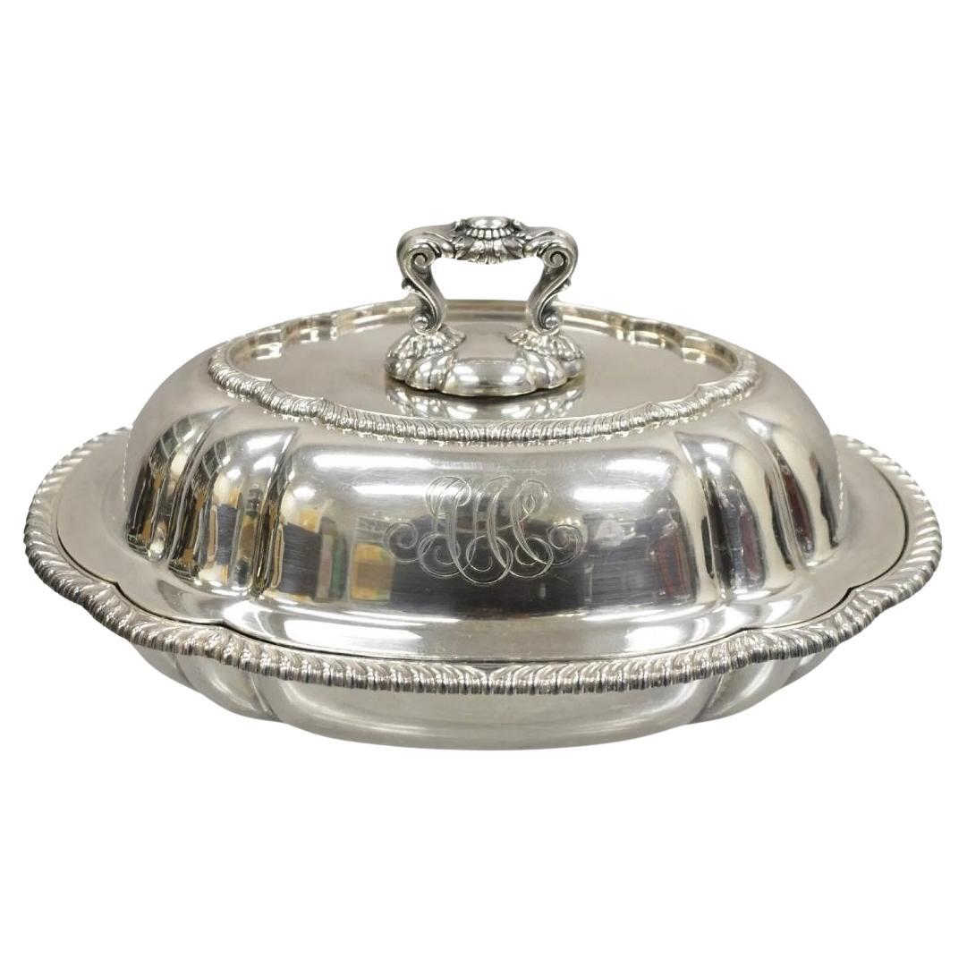 Antique GM Co Plato cubierto de plata victoriana para servir verduras