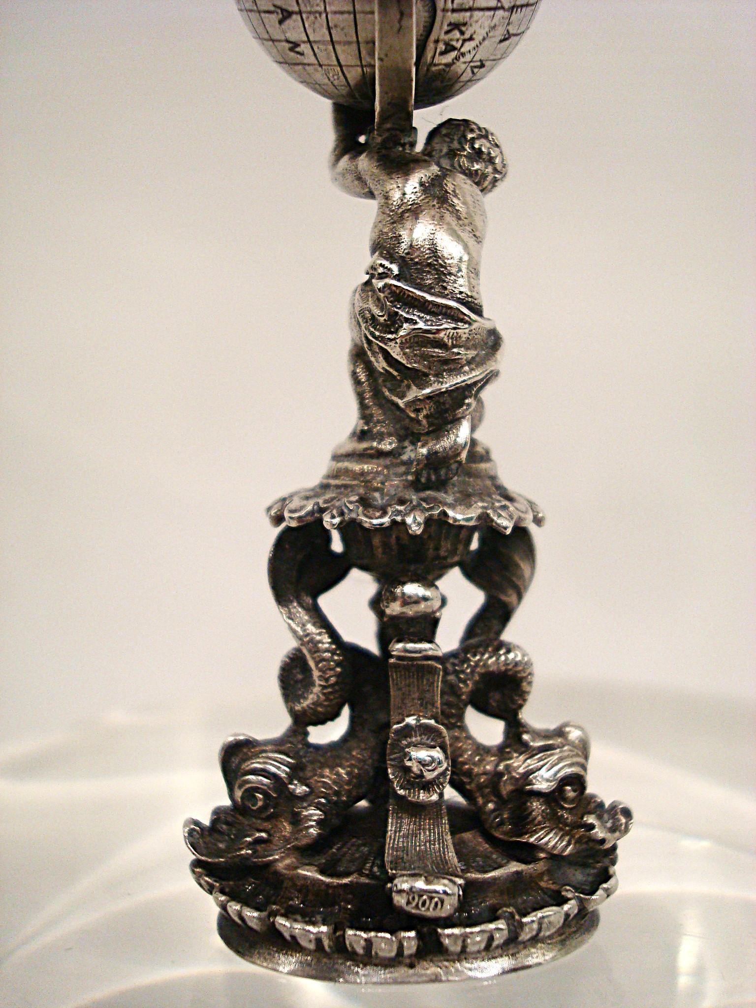 Antike Gott Atlas Sterling Silber Figural Wachs Siegel Stamper. Deutsch 19-Jahrhundert. im Angebot 4
