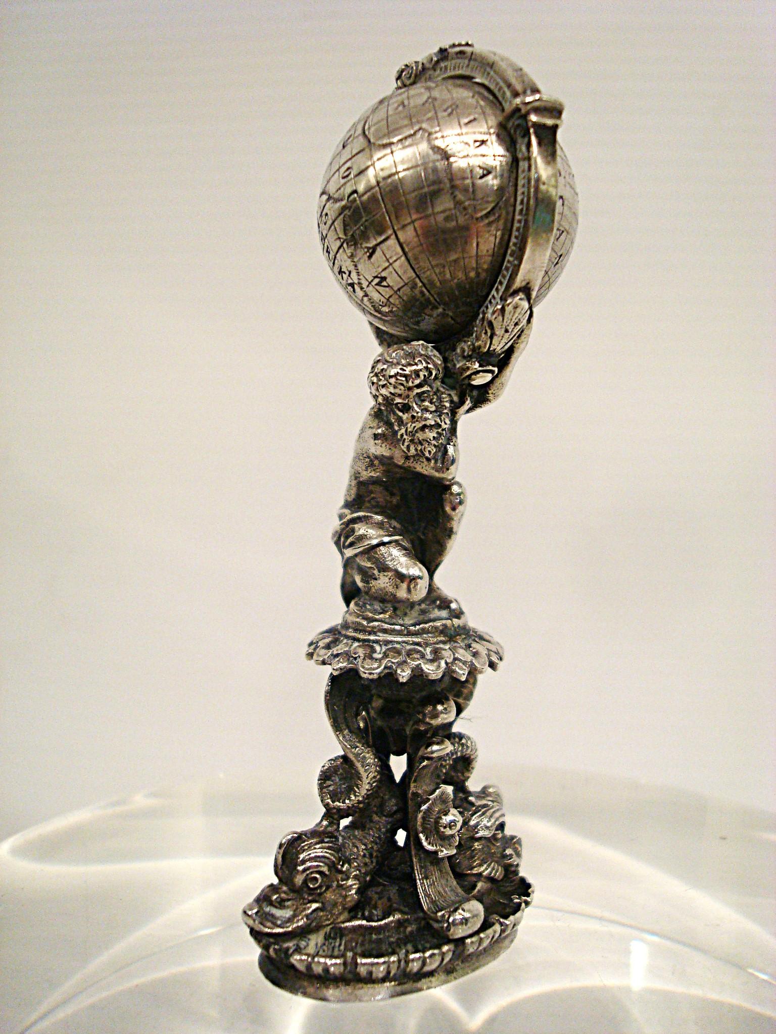 Antike Gott Atlas Sterling Silber Figural Wachs Siegel Stamper. Deutsch 19-Jahrhundert. im Angebot 3
