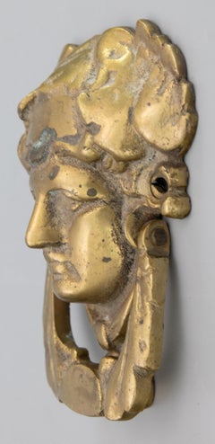 Antique Goddess Athena Brass Door Knocker