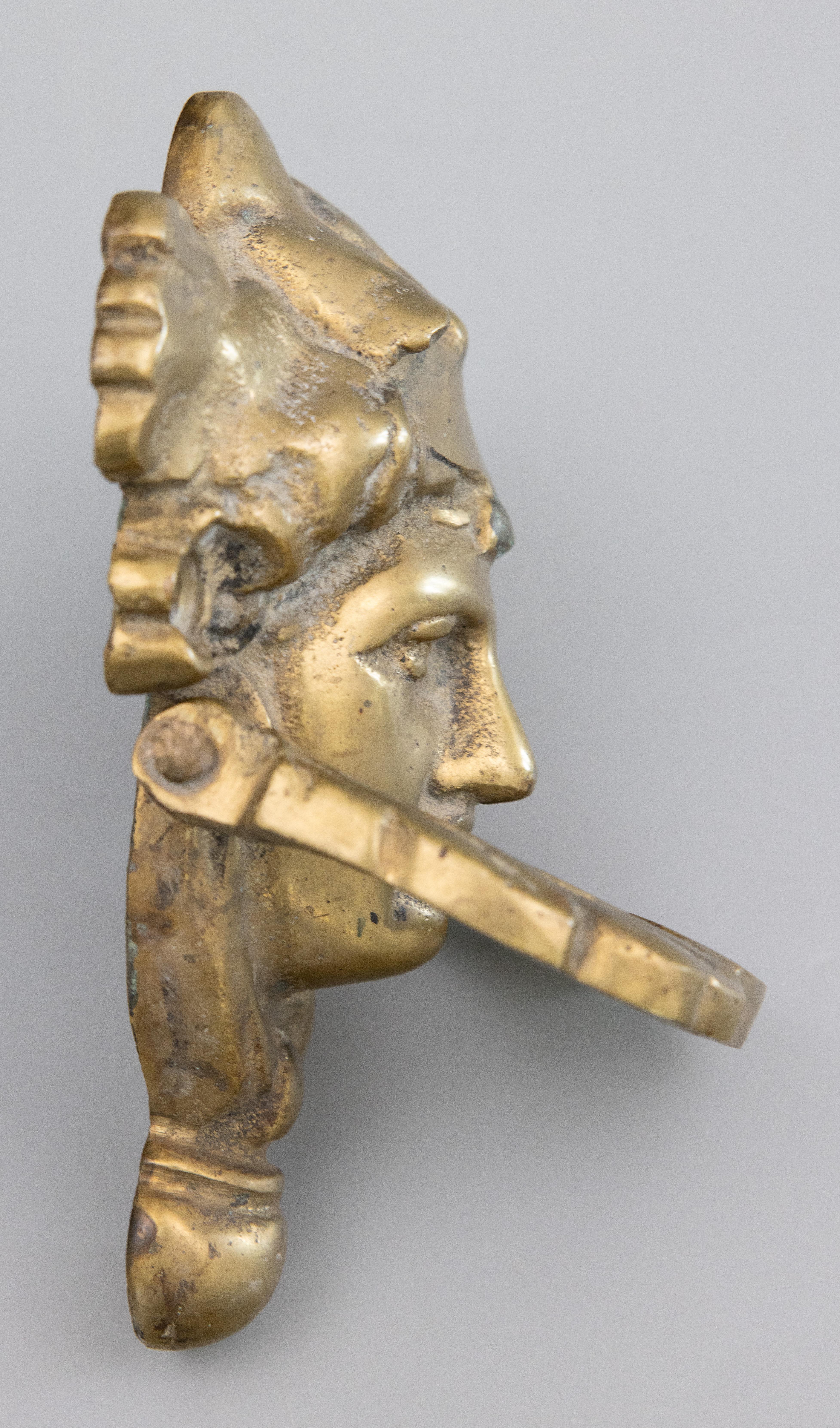 Neoclassical Antique Goddess Athena Brass Door Knocker
