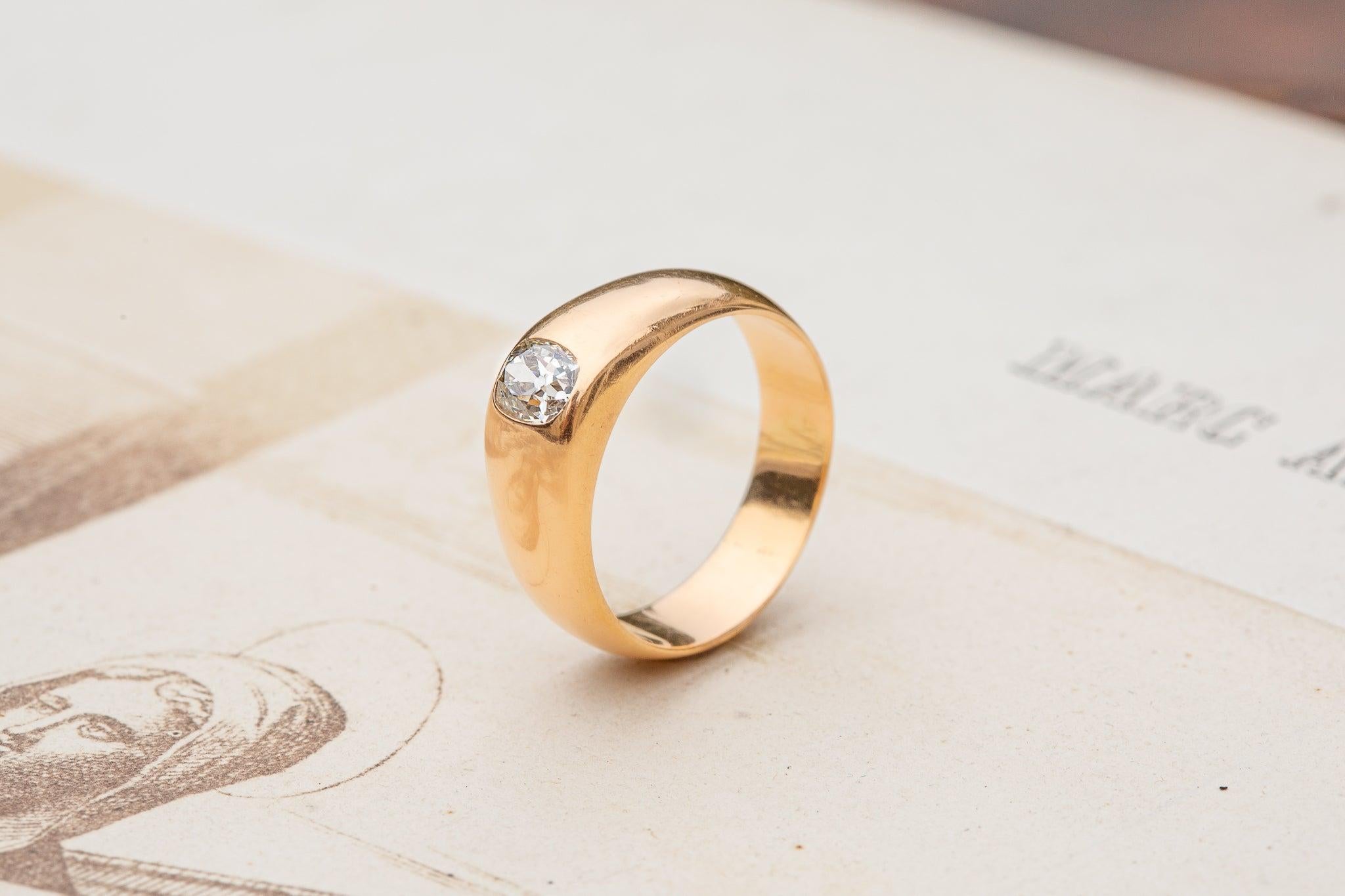 Anillo de compromiso de diamantes de oro antiguo de 0,5 ct Solitario de corte antiguo de la era eduardiana 4