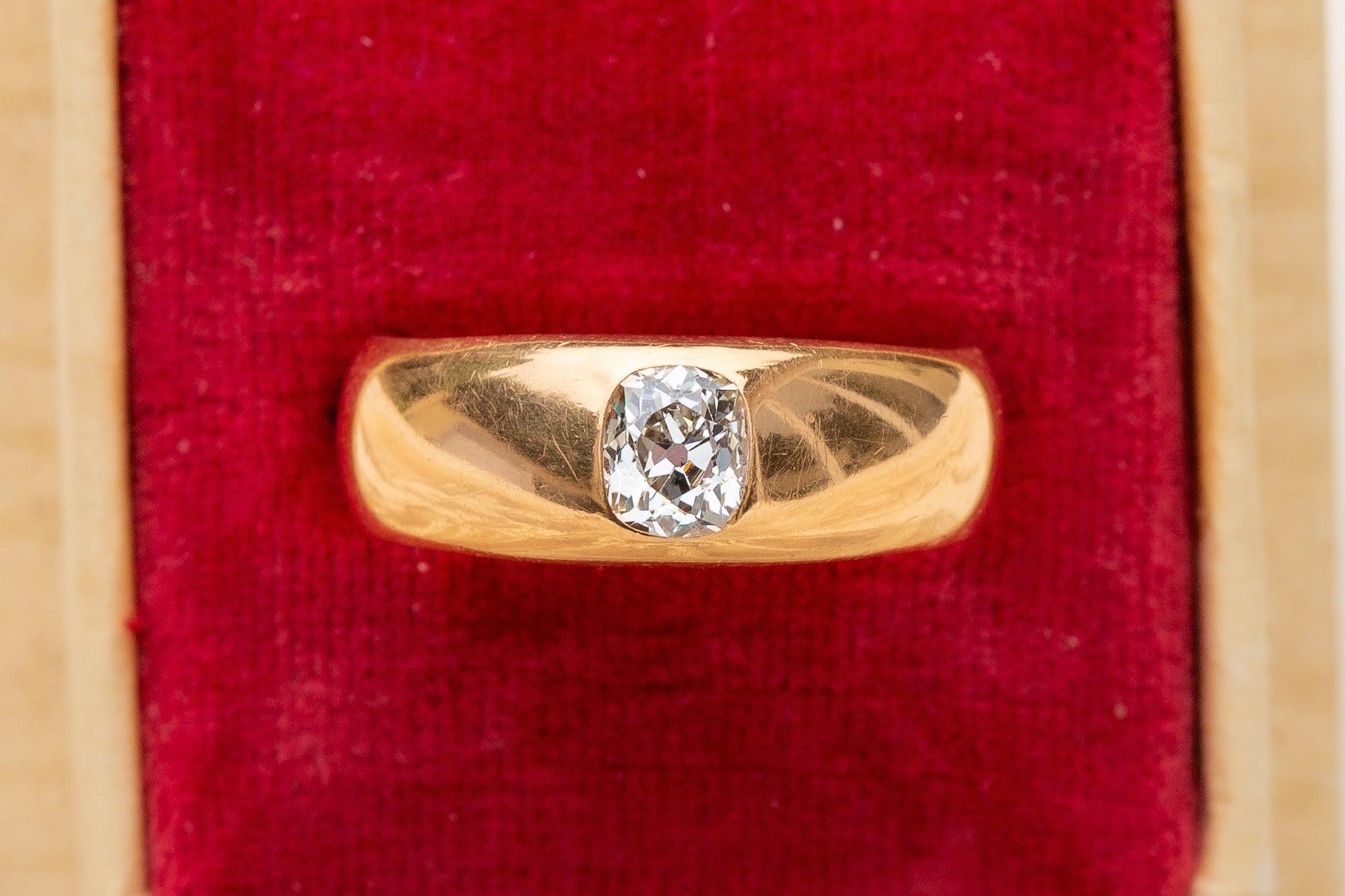 Anillo de compromiso de diamantes de oro antiguo de 0,5 ct Solitario de corte antiguo de la era eduardiana 6