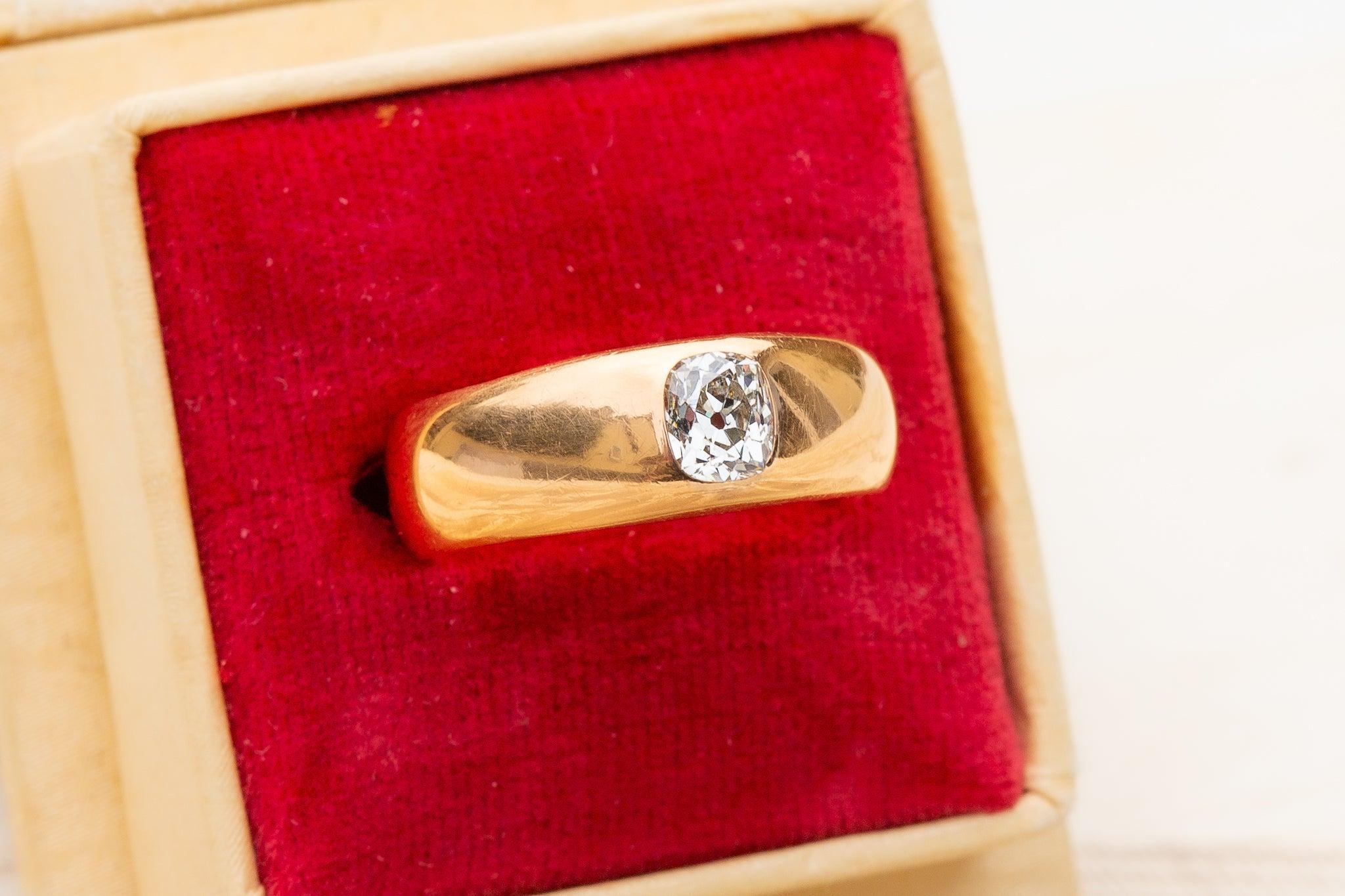 Anillo de compromiso de diamantes de oro antiguo de 0,5 ct Solitario de corte antiguo de la era eduardiana 7
