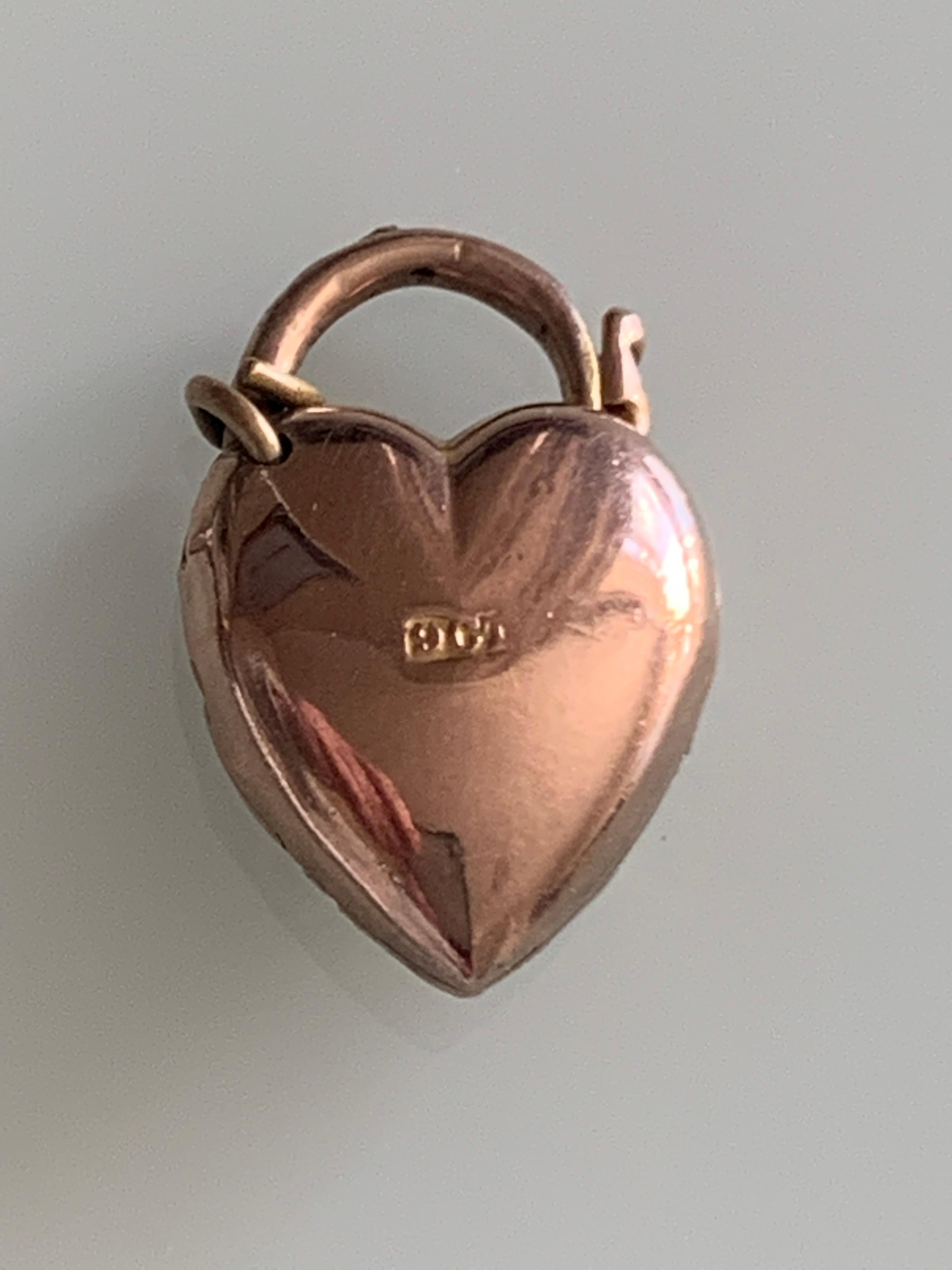 Antikes 9 Karat Herzschloss aus Gold Damen