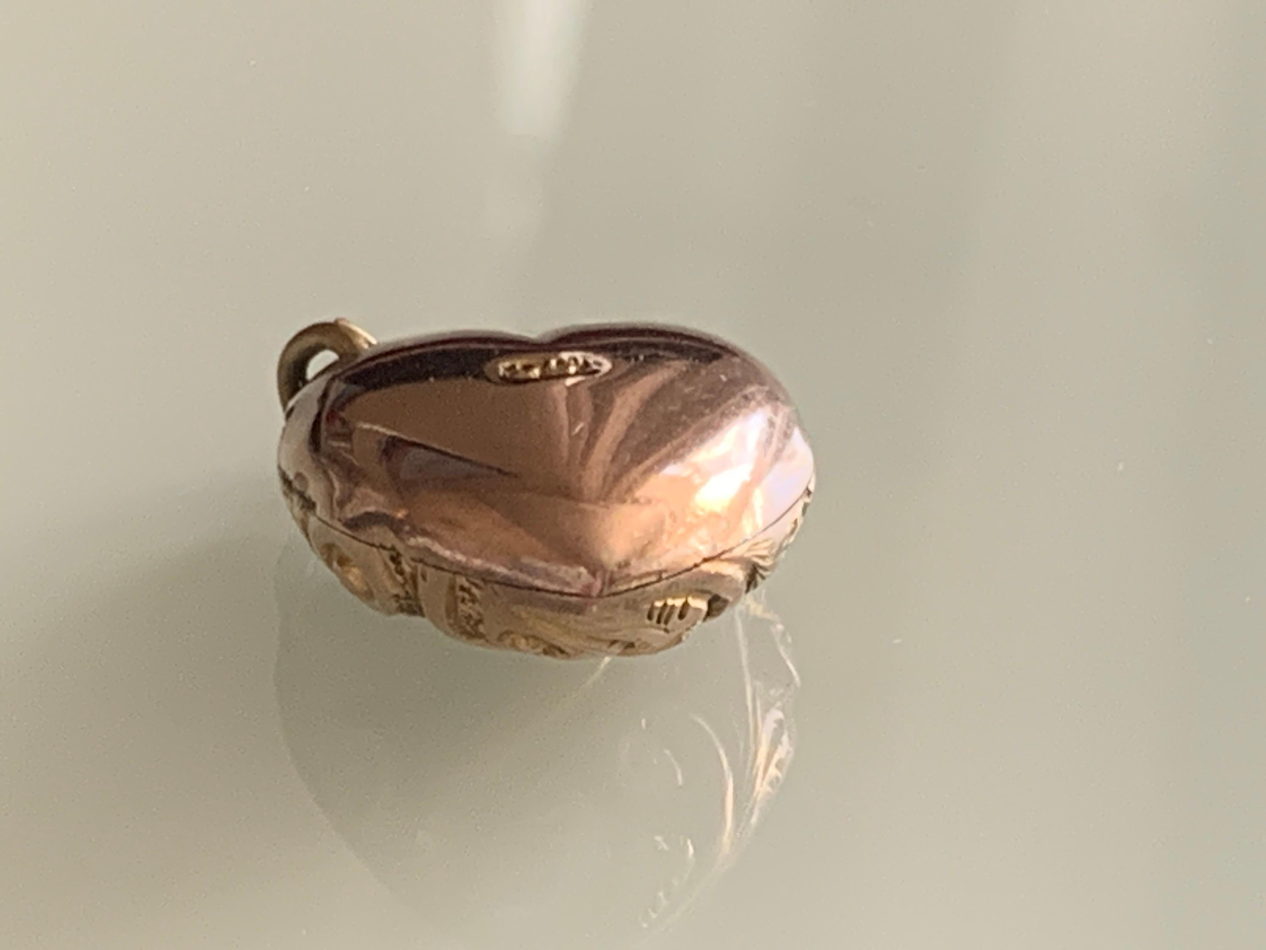 Antikes 9 Karat Herzschloss aus Gold 5