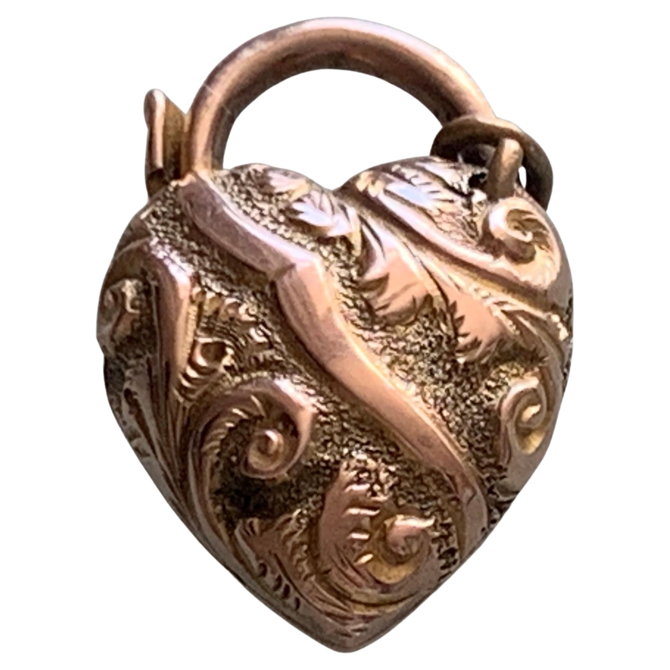 Antique Gold 9ct Heart Lock