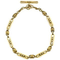 Antique Gold Albert Chain Necklace