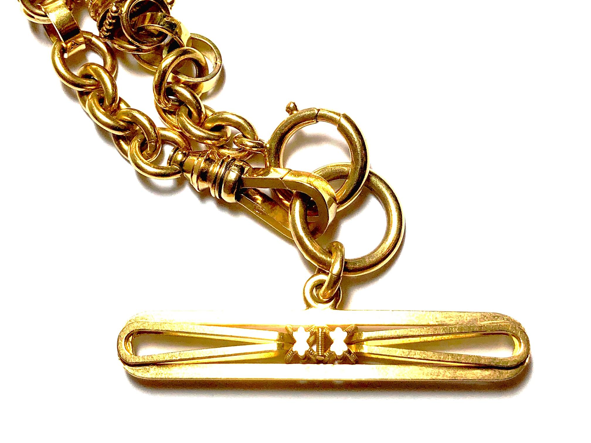 Antique Gold Albert Chain Necklace In Good Condition In London, GB