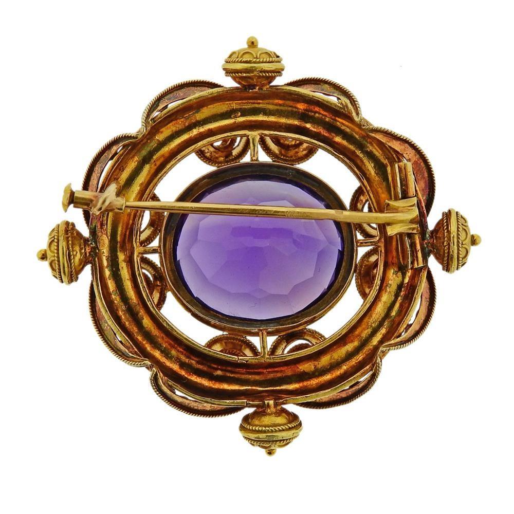 vintage amethyst brooch pin