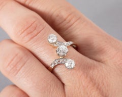 Antique Gold and 1.10 carat diamonds French Ring