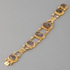 Antique Gold and Agate French Bracelet