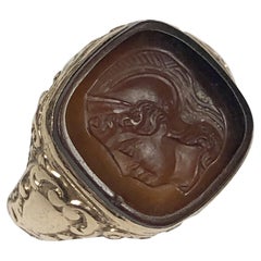 Antique Gold and Carnelian Intaglio Signet Ring