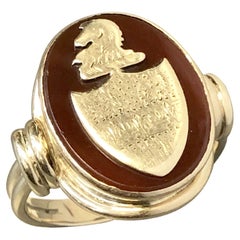 Antique Gold and Carnelian Signet Ring