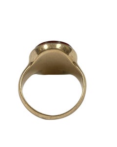 Antique Gold and Carved Stone Signet Ring
