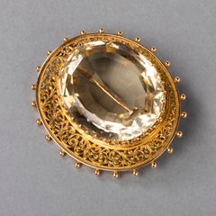 Antique Gold and Citrine Brooch