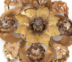 Antique Gold and Diamond Brooch, Late 1800