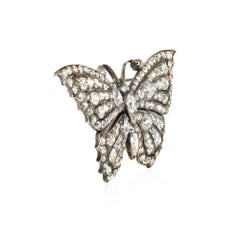 Antique gold and diamond butterfly brooch