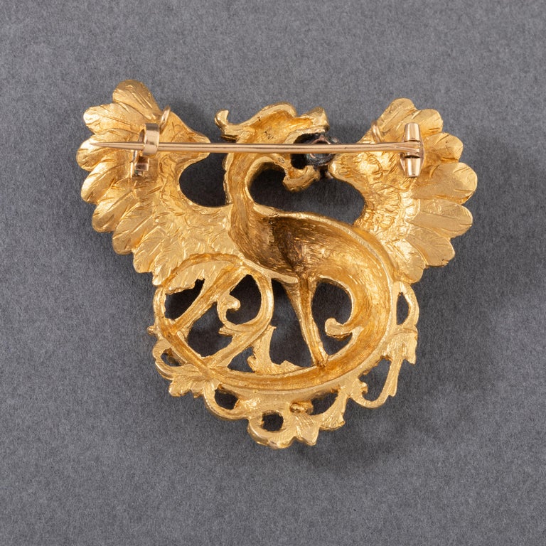 Broche Chimère Ancienne - Occasion, Métal Inconnu, Bijou Vintage