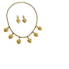 Antique Gold and Diamond Heart Locket Necklace
