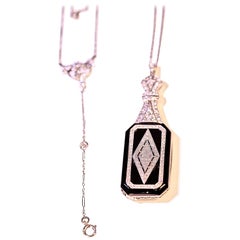 Antique Gold and Diamond Lorgnette Reading Glasses Pendant Necklace