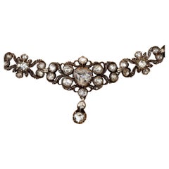 Antique Gold and Diamond Necklace Rose Cut Diamond Victorian