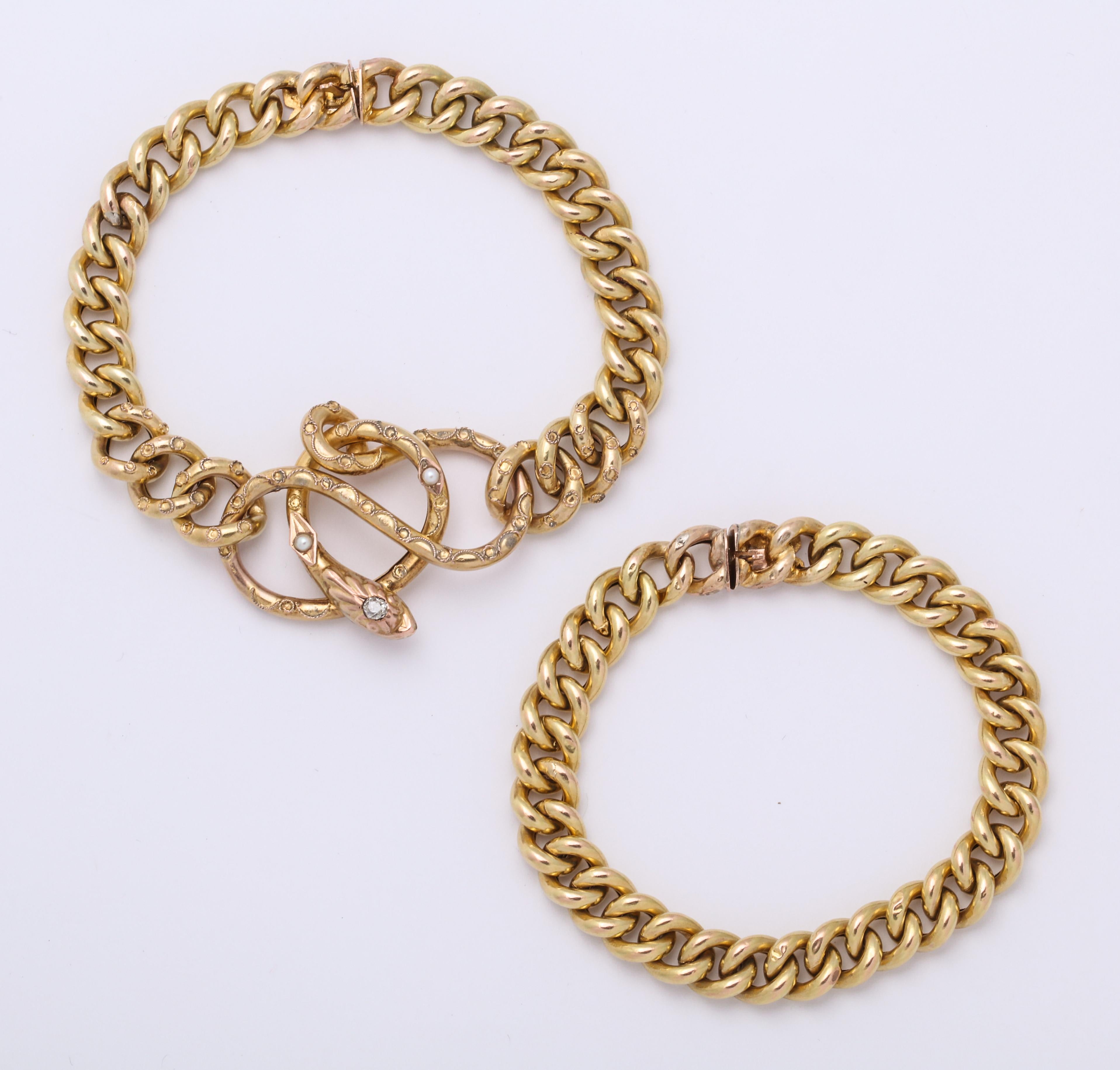 Antique Gold and Diamond Snake Necklace/ Bracelet 2