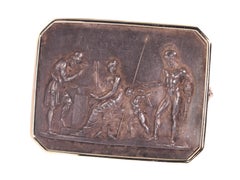 Antique Gold and Electroplated Brooch Thorvaldsen's Venus, Mars and Vulcan, 1880