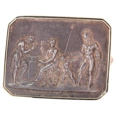 Antique Gold and Electroplated Brooch Thorvaldsen's Venus, Mars and Vulcan, 1880