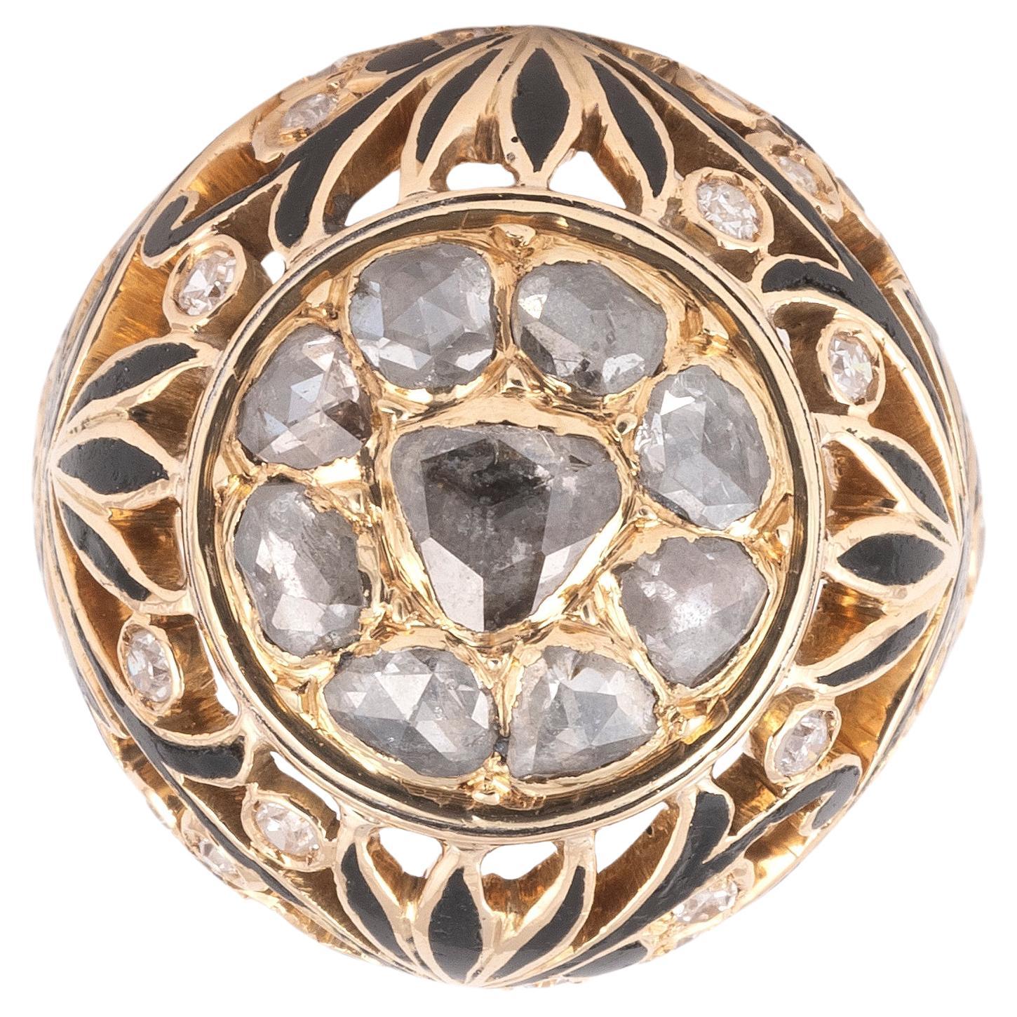 Antiker Arts and Crafts-Ring aus Gold und Emaille  für Damen oder Herren im Angebot