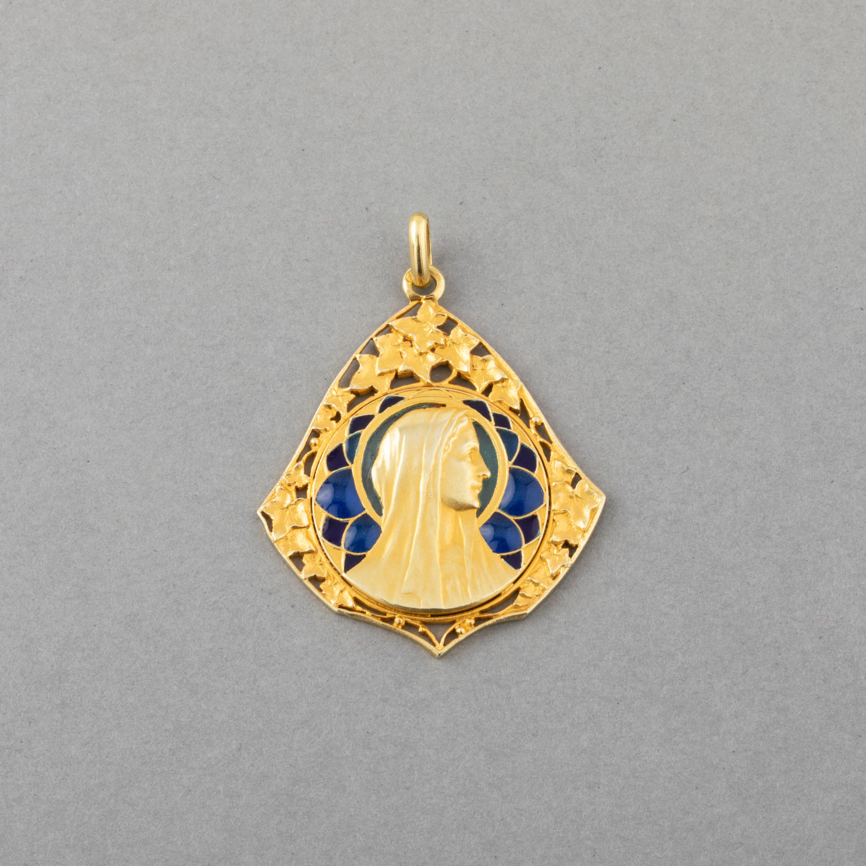 Art Nouveau Antique Gold and Enamel French Medal by PL DASSET