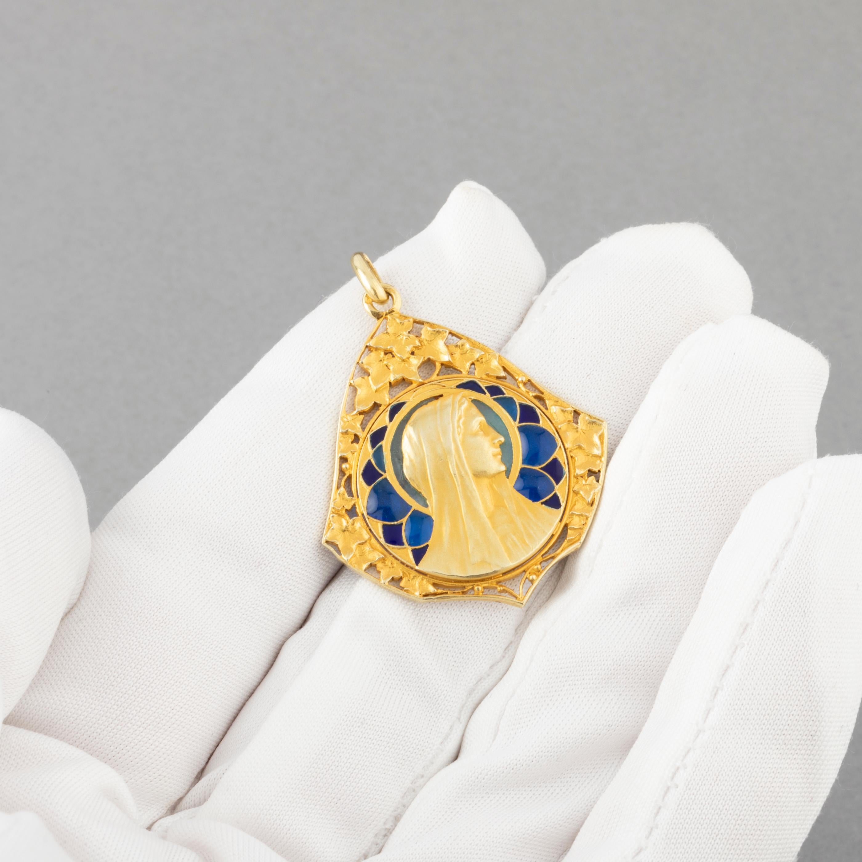 Women's or Men's Antique Gold and Enamel French Medal by PL DASSET