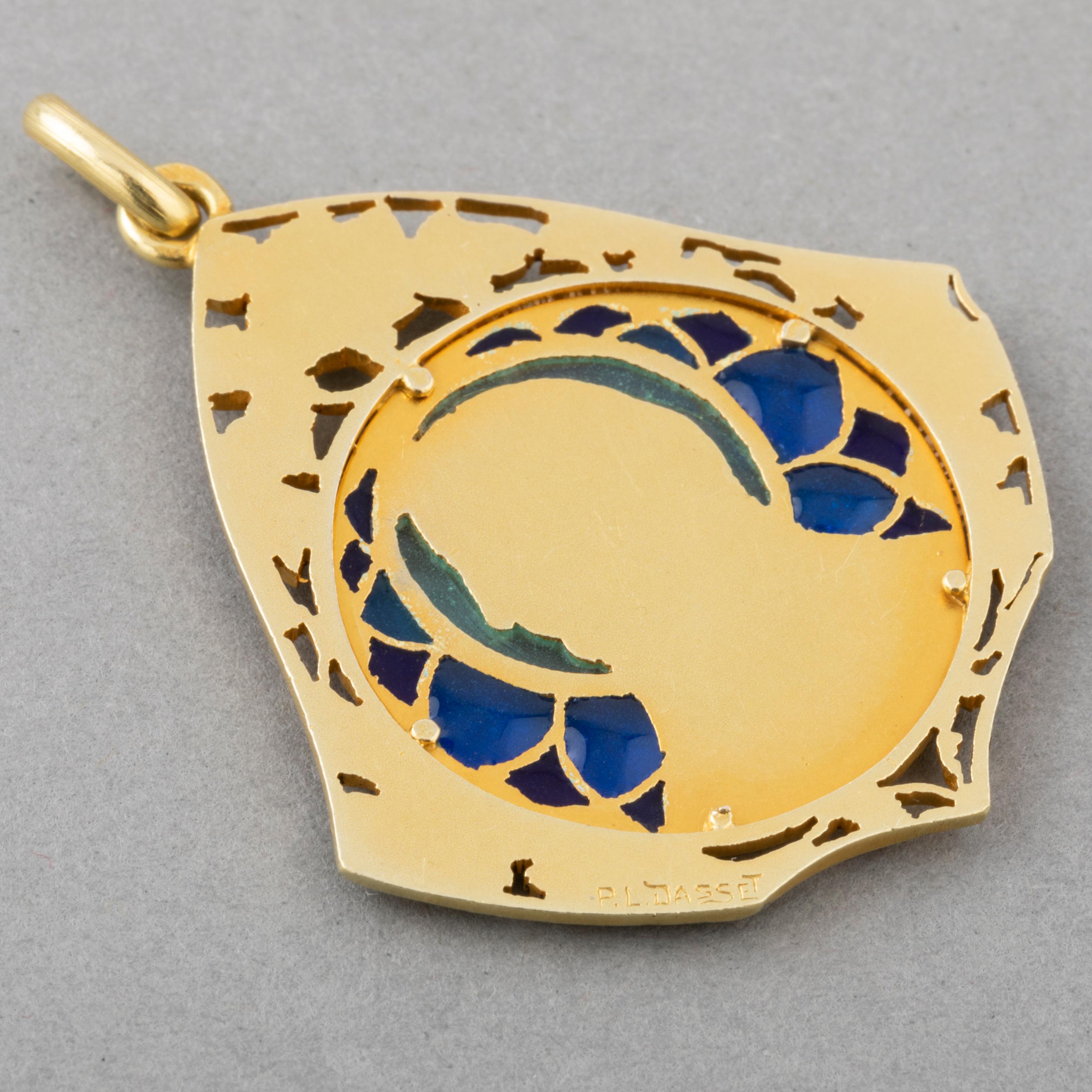 Antique Gold and Enamel French Medal by PL DASSET 1