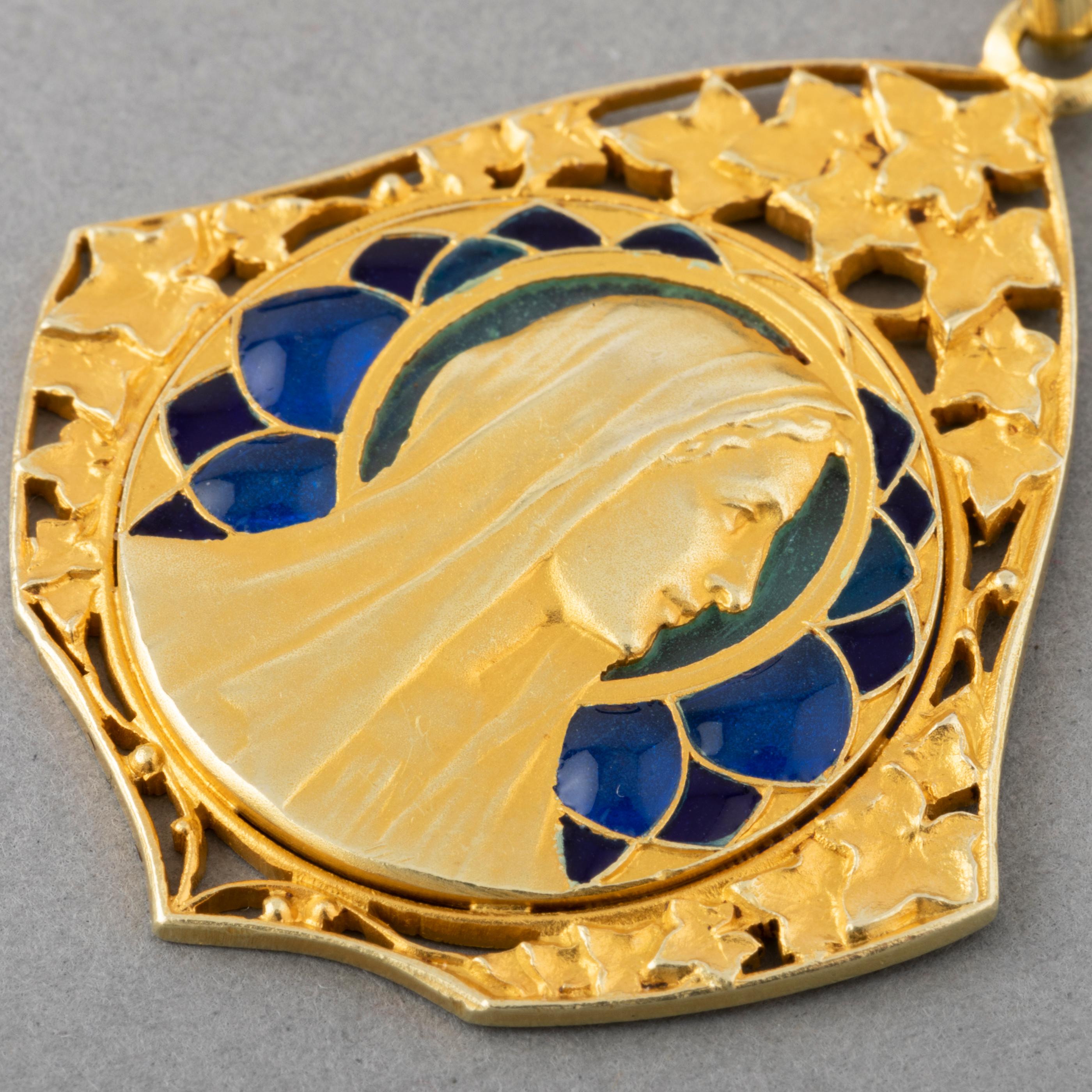 Antique Gold and Enamel French Medal by PL DASSET 2