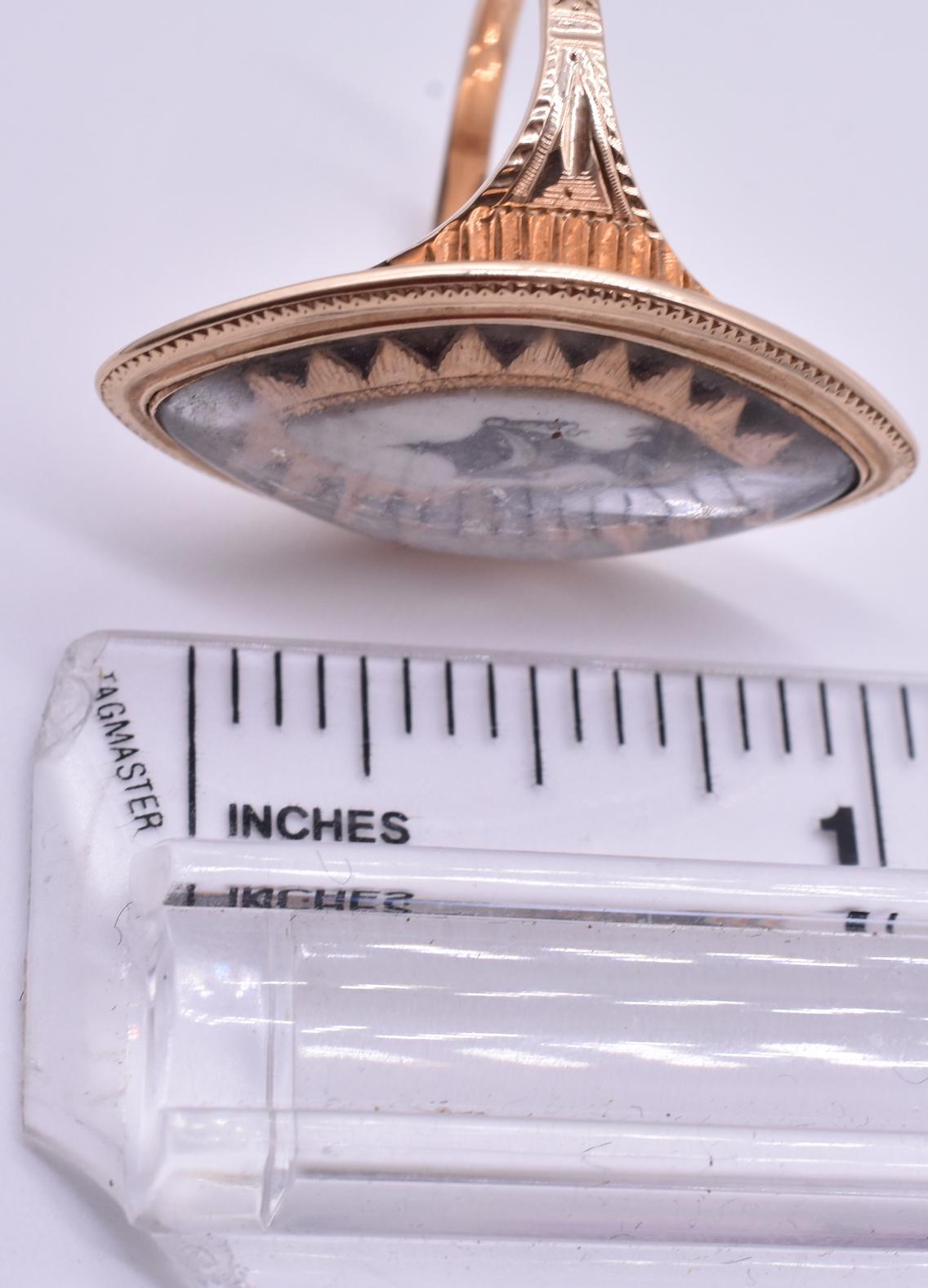 Antique Gold and Hair Memorial Ring 6