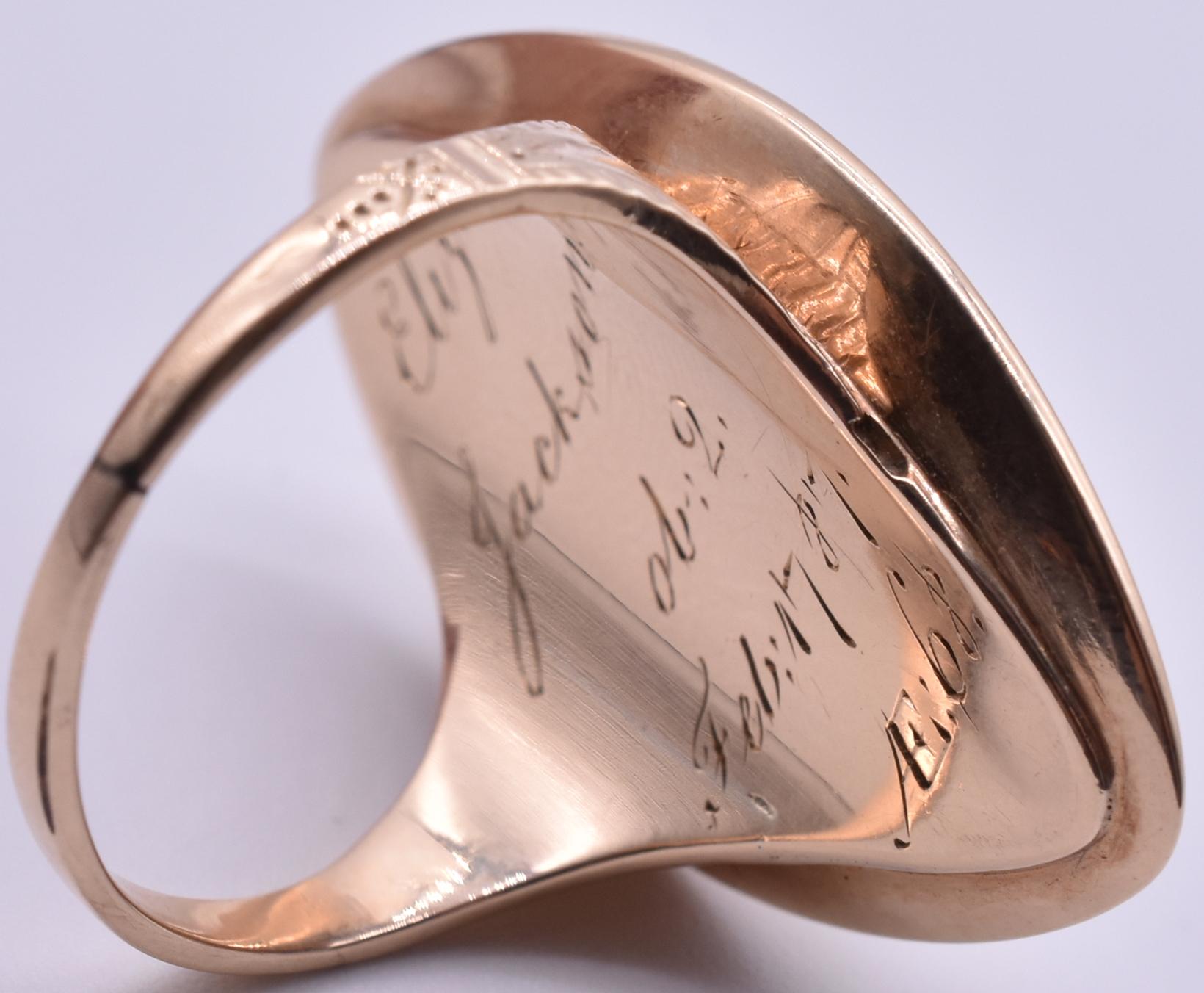 Antique Gold and Hair Memorial Ring 8