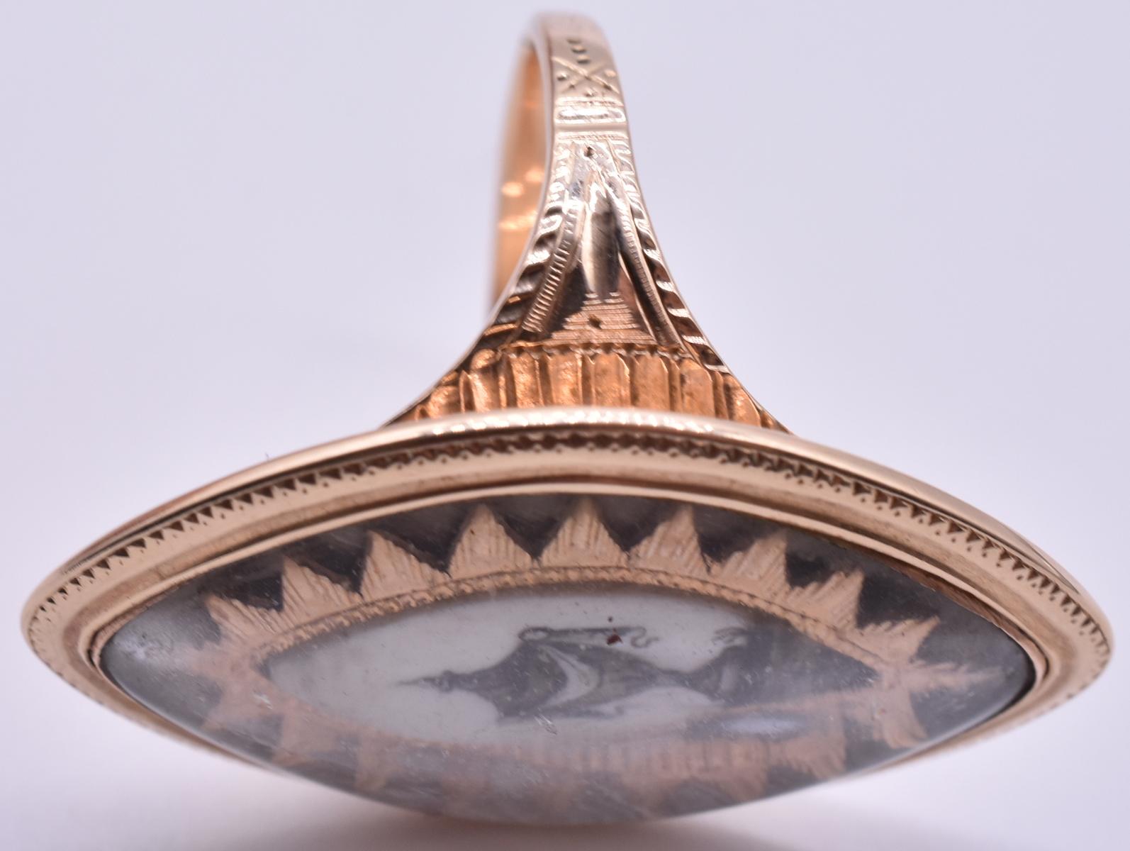 Antique Gold and Hair Memorial Ring 9