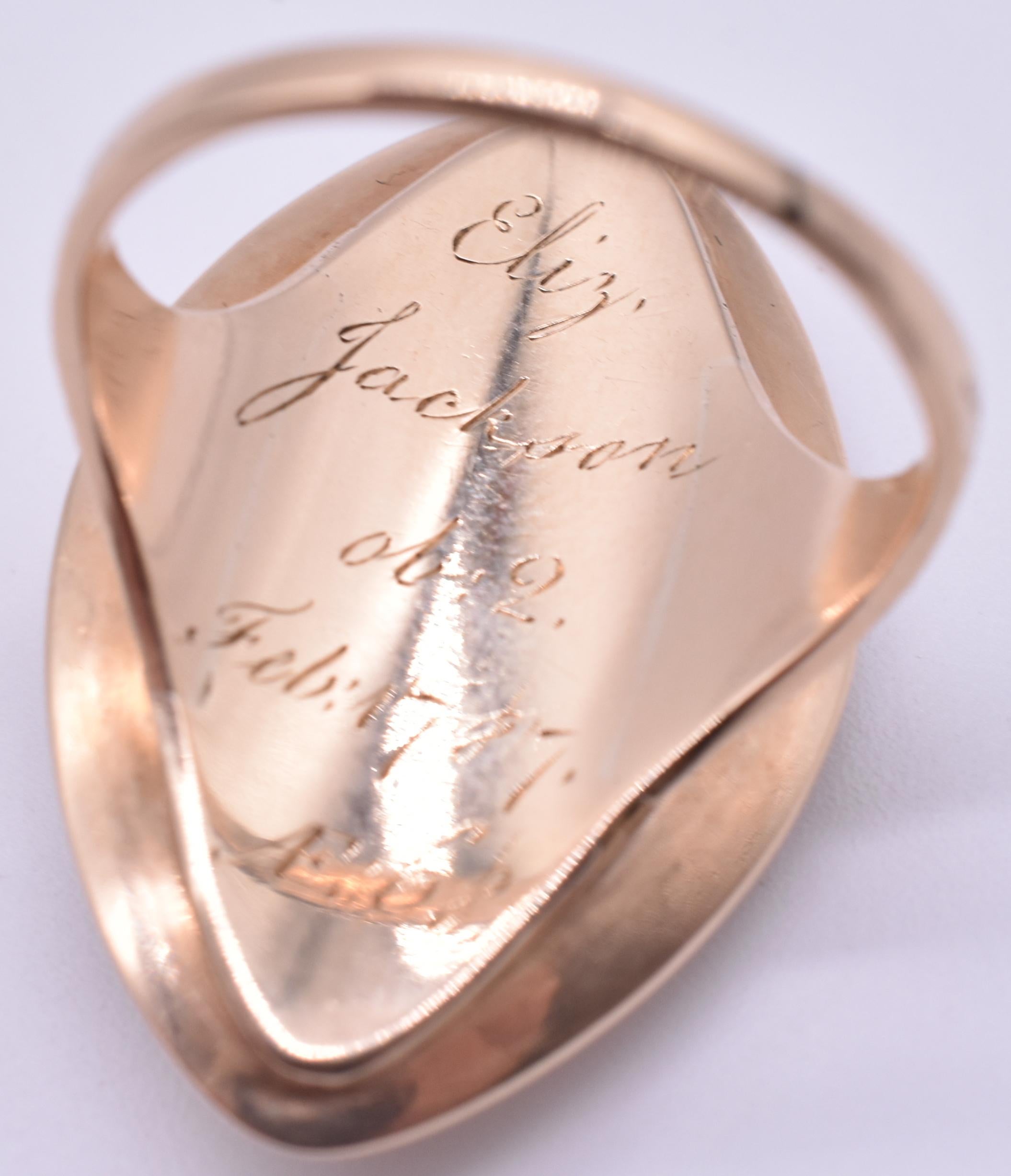 Antique Gold and Hair Memorial Ring 13