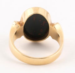 Antique Gold and Intaglio Agate Bloodstone Ring