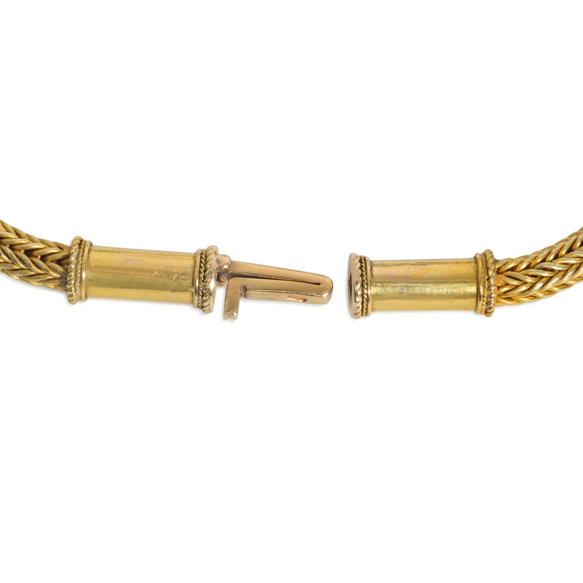 Antique Gold and Malachite Bead Archaeological Revival Bracelet In Good Condition For Sale In New York, NY