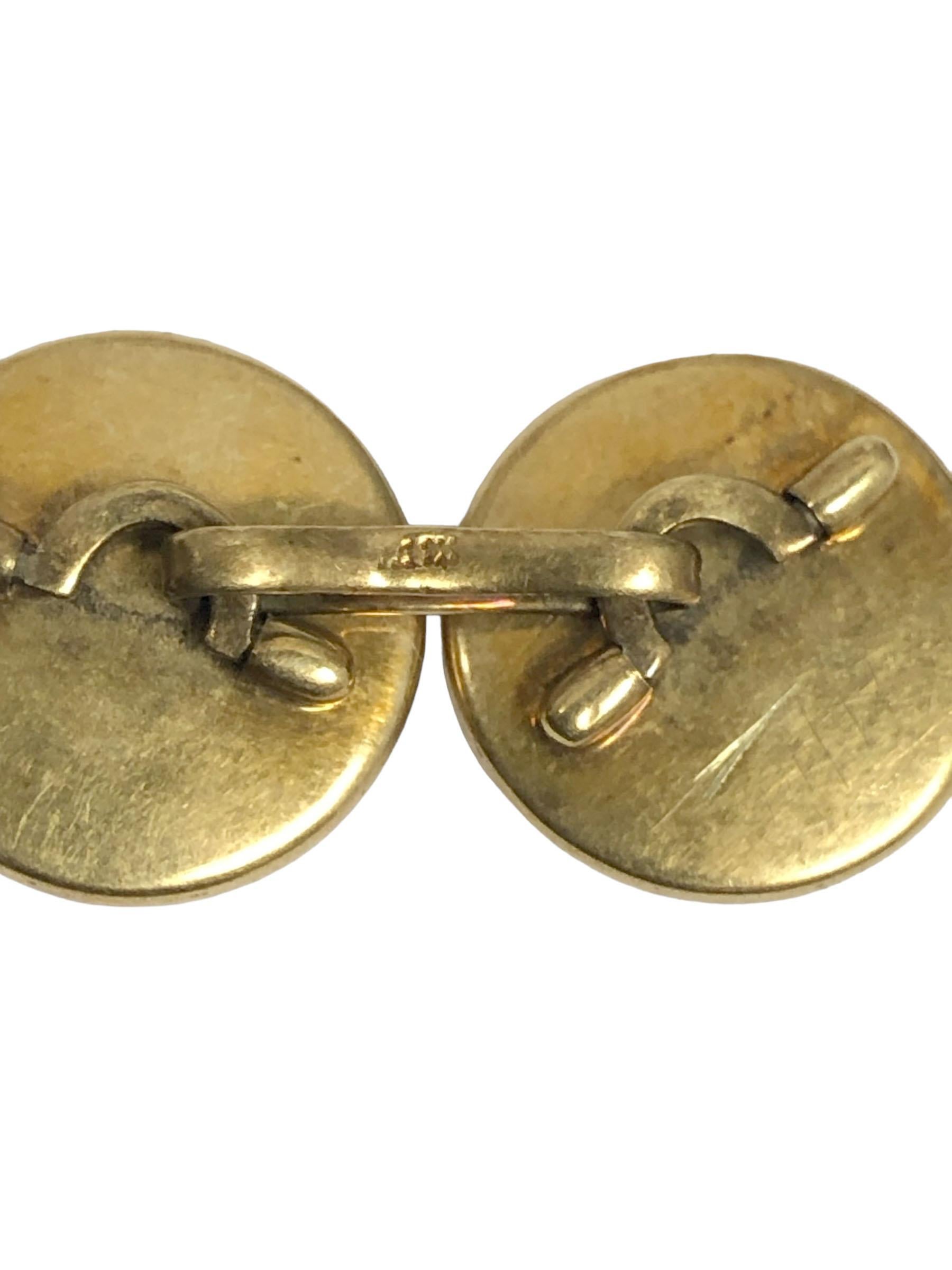 Boutons de manchette chien anciens en or et cristal inversé Unisexe en vente